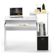 Maklaine Wood Multipurpose Computer Writing Desk w/Bin in White/Black