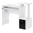 Maklaine Wood Multipurpose Computer Writing Desk w/Bin in White/Black