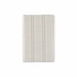 Maklaine Bar Stool Natural Stripe Padded Seat Wood Frame in Rustic Brown