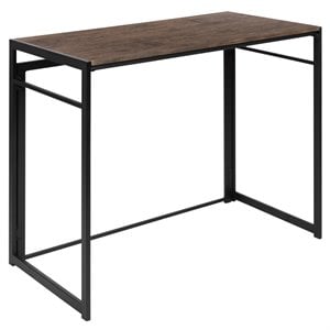 Maklaine Contemporary 40&quot Rustic Folding Wood Top Writing Desk