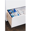 Maklaine Eight Drawer Rolling Storage Cart in White Wash Wood