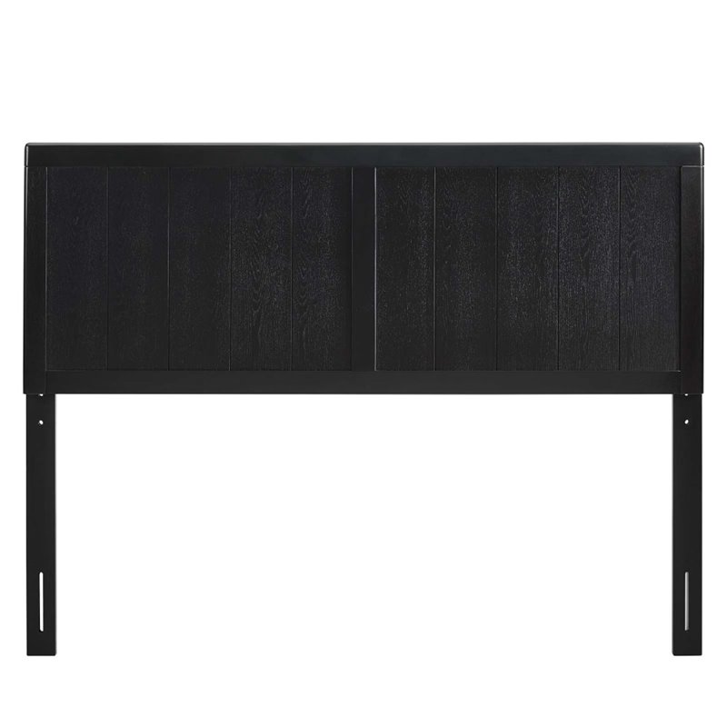 Maklaine Contemporary King Rubberwood and MDF Headboard in Black