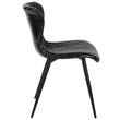 Maklaine Contemporary Faux Leather Dining Side Chair in Black