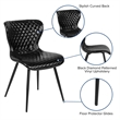 Maklaine Contemporary Faux Leather Dining Side Chair in Black