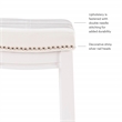 Maklaine Backless Counter Stool White Faux Leather Wood Frame in White