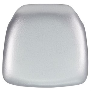 Maklaine Contemporary Hard Chiavari Faux Leather Seat Cushion in Silver