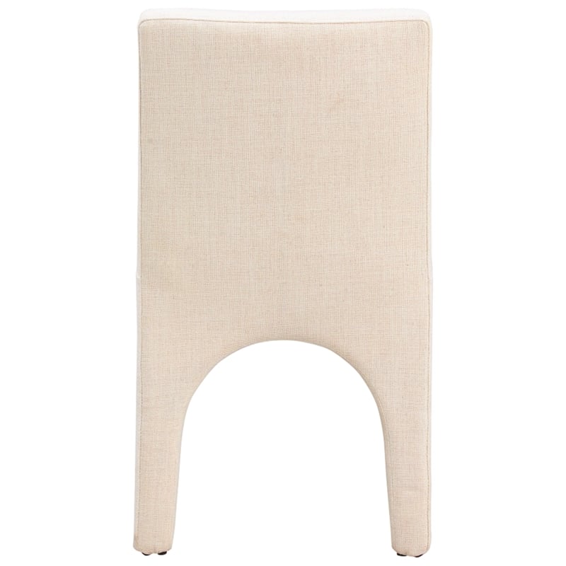 Maklaine Beige Linen Textured Fabric Dining Chair (Set of 2)
