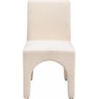 Maklaine Beige Linen Textured Fabric Dining Chair (Set of 2)
