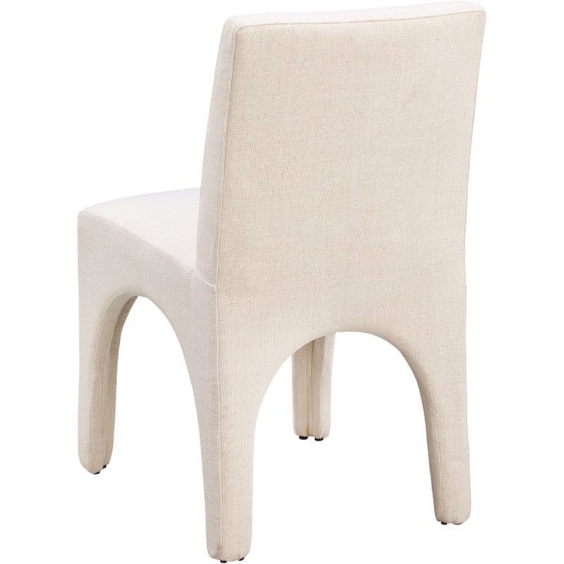 Maklaine Beige Linen Textured Fabric Dining Chair (Set of 2)