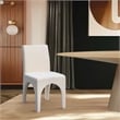 Maklaine Beige Linen Textured Fabric Dining Chair (Set of 2)