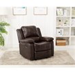 Maklaine Burnished Brown Faux Leather Glider Rocker Recliner