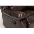 Maklaine Burnished Brown Faux Leather Glider Rocker Recliner