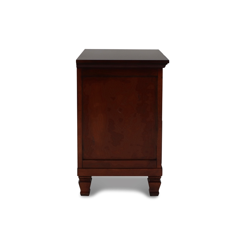 Maklaine Traditional Solid Wood 2-Drawer Nightstand in Cherry