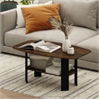 Maklaine Engineered Wood Contemporary Coffee Table in Amber Pine/Black