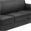 Maklaine Modern / Contemporary Leather Upholstered Sofa in Black