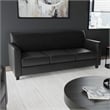 Maklaine Modern / Contemporary Leather Upholstered Sofa in Black