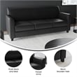 Maklaine Modern / Contemporary Leather Upholstered Sofa in Black