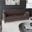 Maklaine Modern / Contemporary Leather Upholstered Sofa in Brown