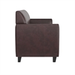 Maklaine Modern / Contemporary Leather Upholstered Sofa in Brown