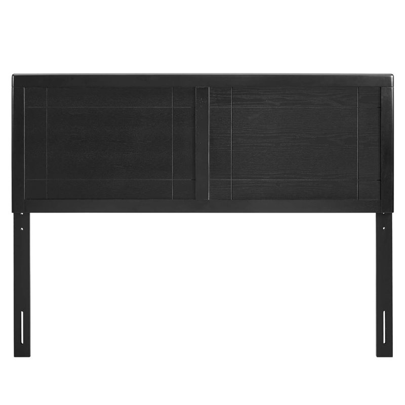 Maklaine Contemporary Queen Rubberwood and MDF Headboard in Black