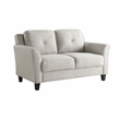 Maklaine Modern Transitional Loveseat in Beige Fabric Upholstery