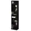 Maklaine Engineered Wood Space Saving Multimedia Storage Tower in Espresso