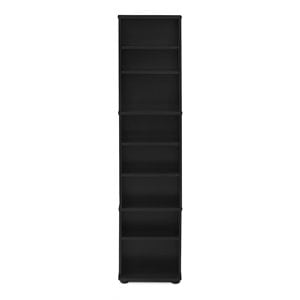 Maklaine Engineered Wood Space Saving Multimedia Storage Tower in Espresso