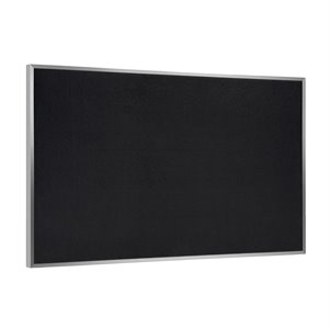 Maklaine 3' x 4' Rubber Bulletin Board with Aluminum Frame in Black