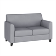 Maklaine Modern / Contemporary Leather Reception Loveseat in Gray
