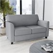 Maklaine Modern / Contemporary Leather Reception Loveseat in Gray