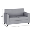 Maklaine Modern / Contemporary Leather Reception Loveseat in Gray