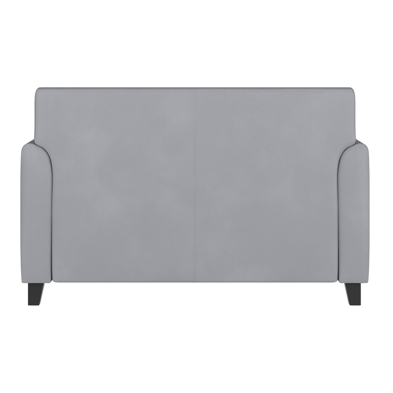 Maklaine Modern / Contemporary Leather Reception Loveseat in Gray