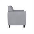 Maklaine Modern / Contemporary Leather Reception Loveseat in Gray