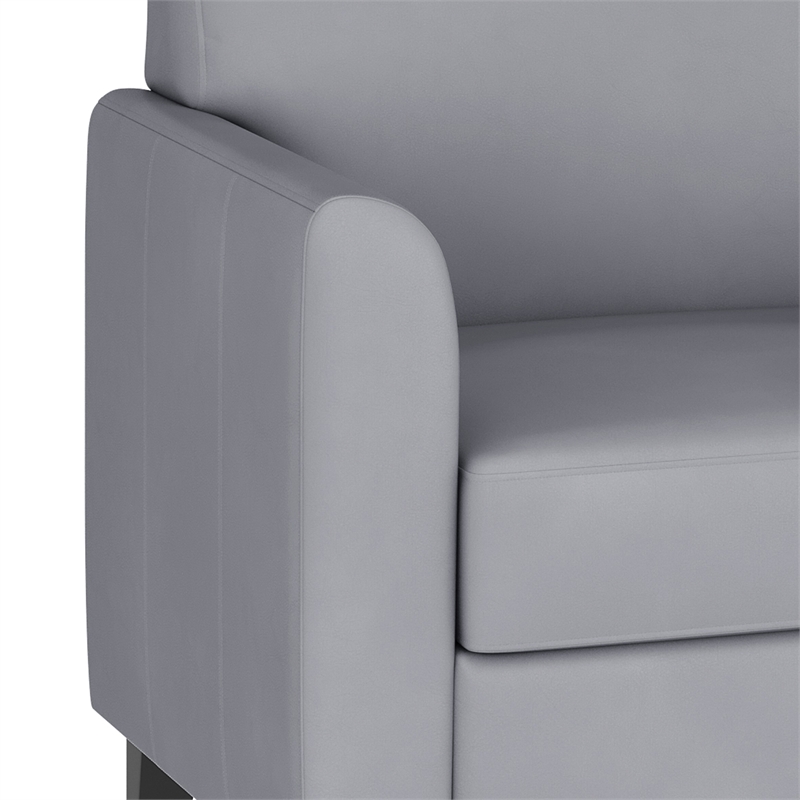 Maklaine Modern / Contemporary Leather Reception Loveseat in Gray