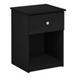 Maklaine Engineered Wood Nightstand with One Drawer in Black Oak