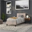 Maklaine Modern / Contemporary Twin Fabric Panel Headboard in Beige
