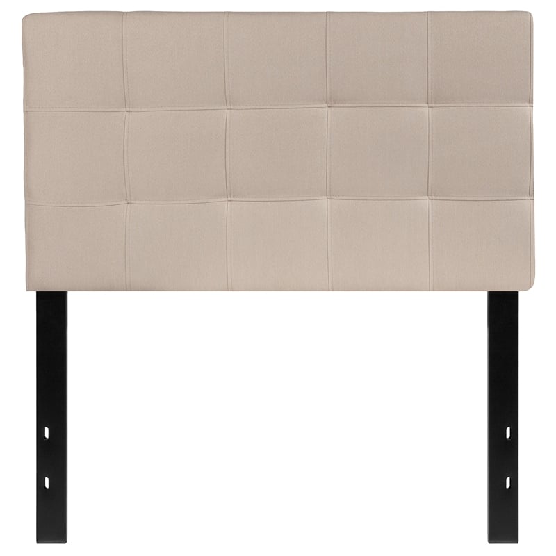 Maklaine Modern / Contemporary Twin Fabric Panel Headboard in Beige