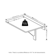 Maklaine Engineered Wood Contemporary Wall Mounting Folding Table in White