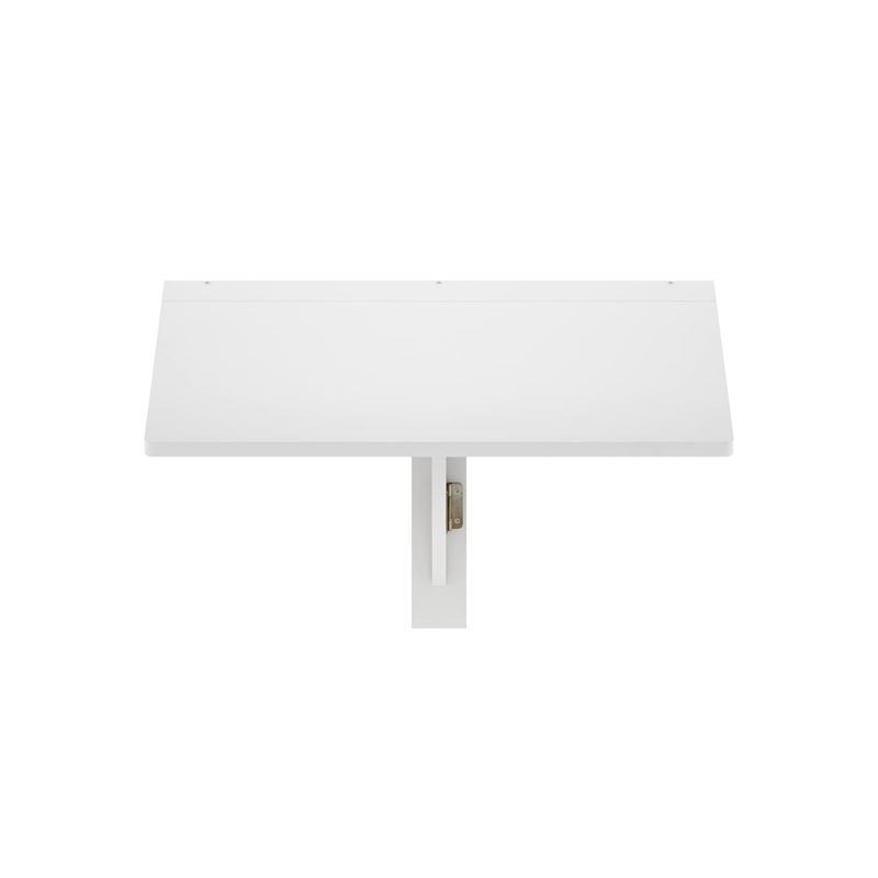 Maklaine Engineered Wood Contemporary Wall Mounting Folding Table in White