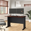Maklaine Transitional Engineered Wood 48W Office Desk in Hansen Cherry