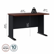 Maklaine Transitional Engineered Wood 48W Office Desk in Hansen Cherry