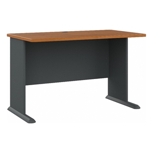 Maklaine Engineered Wood 48W Office Desk in Natural Cherry and Slate