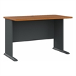 Maklaine Engineered Wood 48W Office Desk in Natural Cherry and Slate