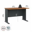 Maklaine Engineered Wood 48W Office Desk in Natural Cherry and Slate