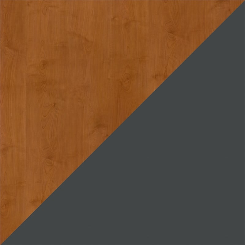 Maklaine Engineered Wood 48W Office Desk in Natural Cherry and Slate