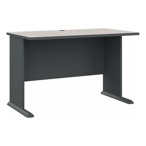 Maklaine Engineered Wood 48W Office Desk in Slate and White Spectrum