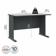 Maklaine Engineered Wood 48W Office Desk in Slate and White Spectrum