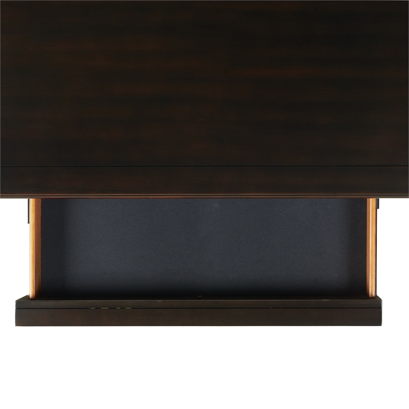 Maklaine Transitional 3-Drawer Nightstand with USB Ports in Black
