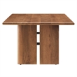 Maklaine Modern Wood Coffee Table with Adjustable Foot Pads in Walnut