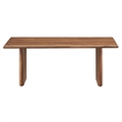 Maklaine Modern Wood Coffee Table with Adjustable Foot Pads in Walnut